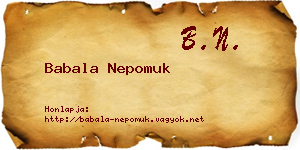Babala Nepomuk névjegykártya